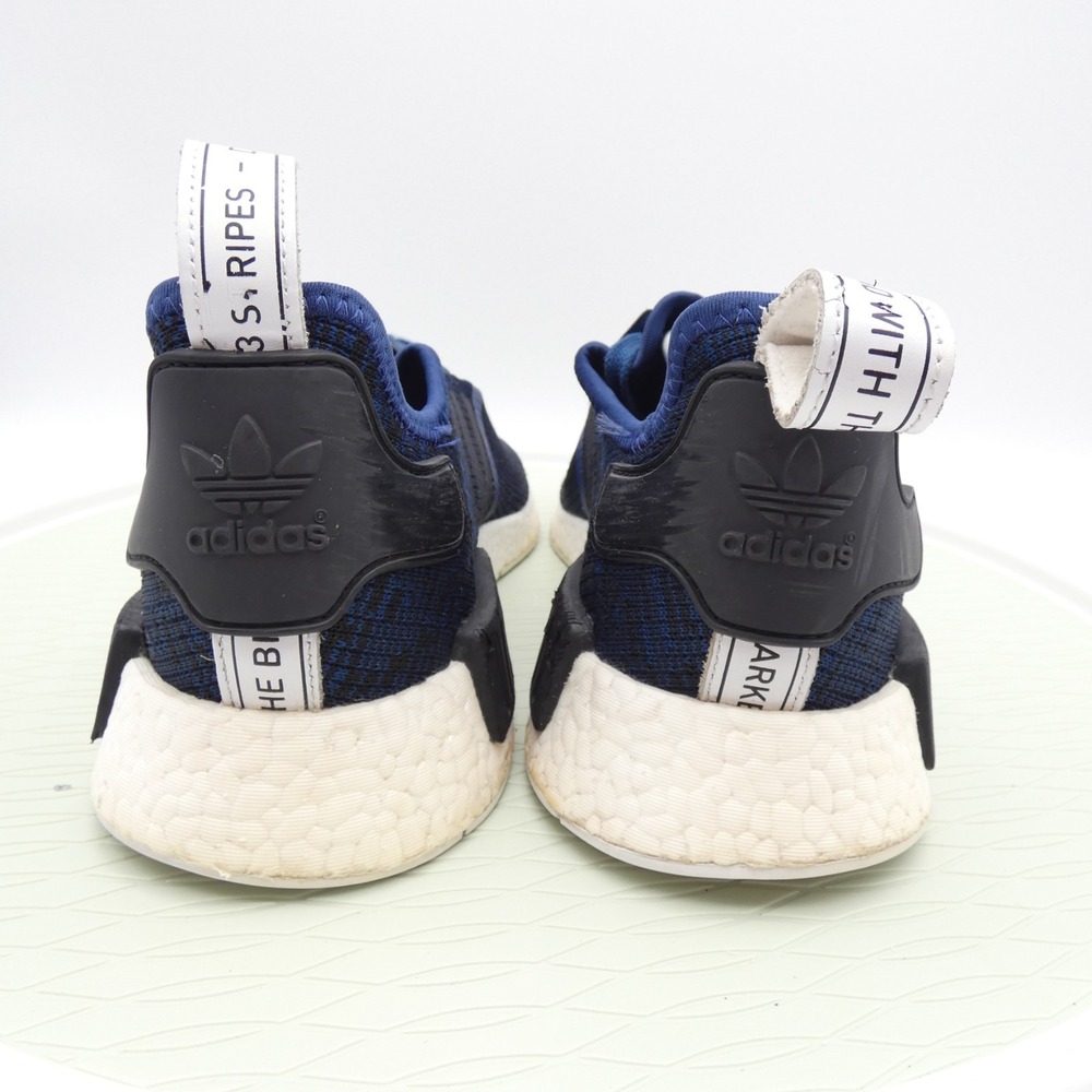 Adidas NMD R1 Mens US 12 Athletic Trainer Shoes Mystery Blue White Sneakers - Picture 4 of 9
